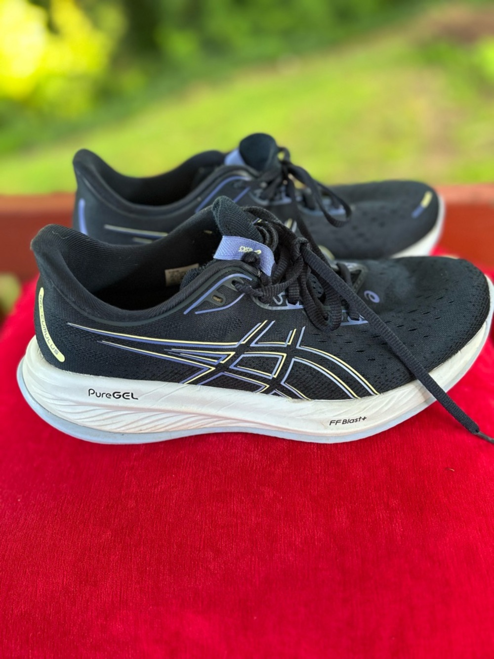 Asics Black and White Women's Neutral Running Sneakers